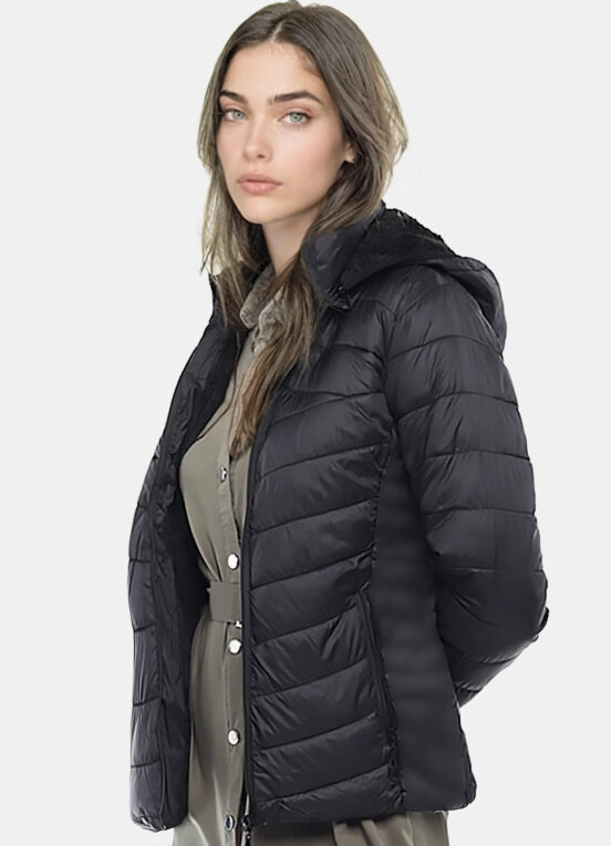 Casaco Puffer Preto Forrado Veludo com Bolsos - Image 5