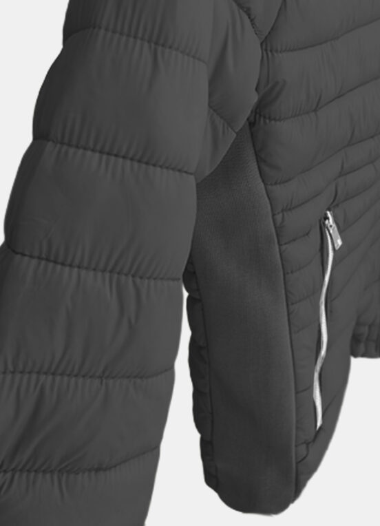 Casaco Puffer Preto Forrado Veludo com Bolsos - Image 4