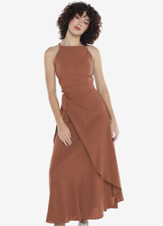 Conjunto Saia Longa e Blusa com Bojo Terracota Sob
