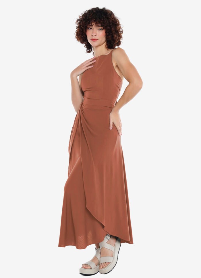 Conjunto Saia Longa e Blusa com Bojo Terracota Sob - Imagem 2