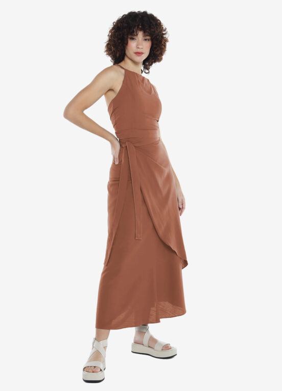 Conjunto Saia Longa e Blusa com Bojo Terracota Sob - Image 4