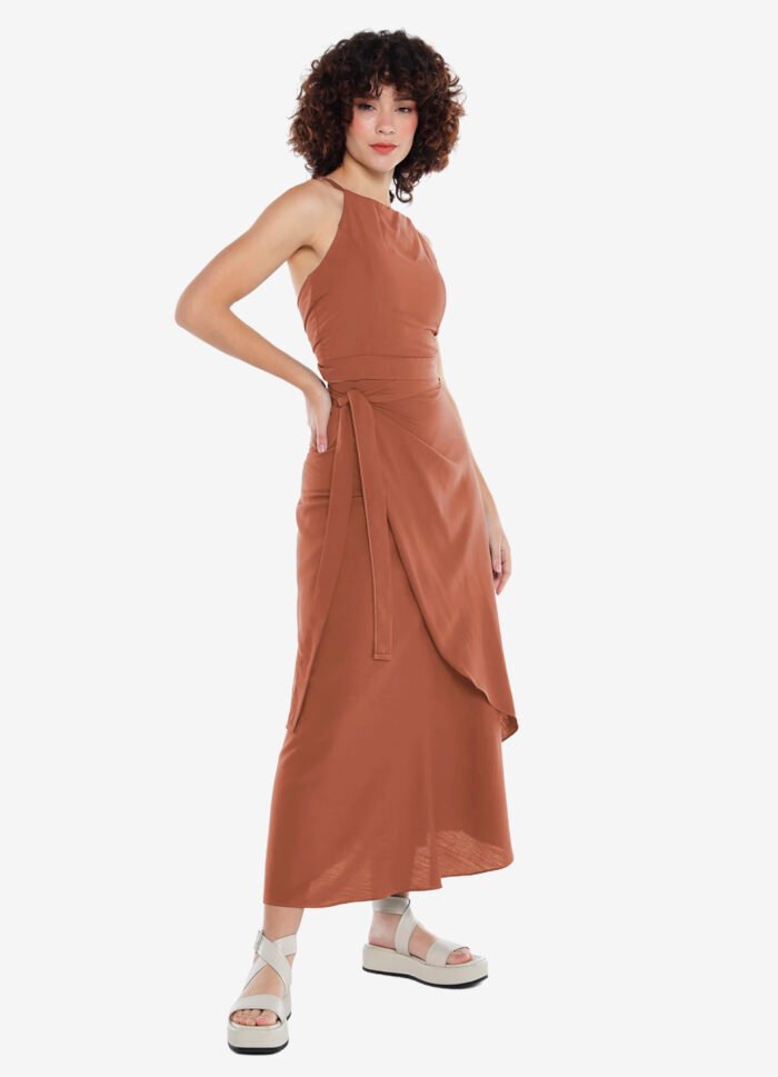 Conjunto Saia Longa e Blusa com Bojo Terracota Sob - Imagem 4