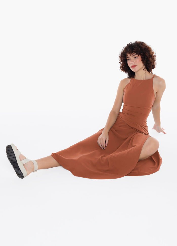 Conjunto Saia Longa e Blusa com Bojo Terracota Sob - Imagem 3