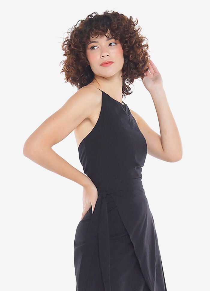 Conjunto Preto Saia Longa e Blusa com Bojo Transpassado - Imagem 6