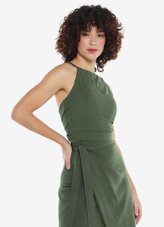 Conjunto Saia Longa e Blusa com Bojo Verde Sob - Image 3