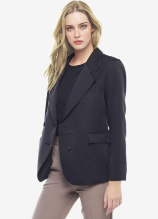 Blazer Feminino Preto Max Fino Alfaiataria Forrado