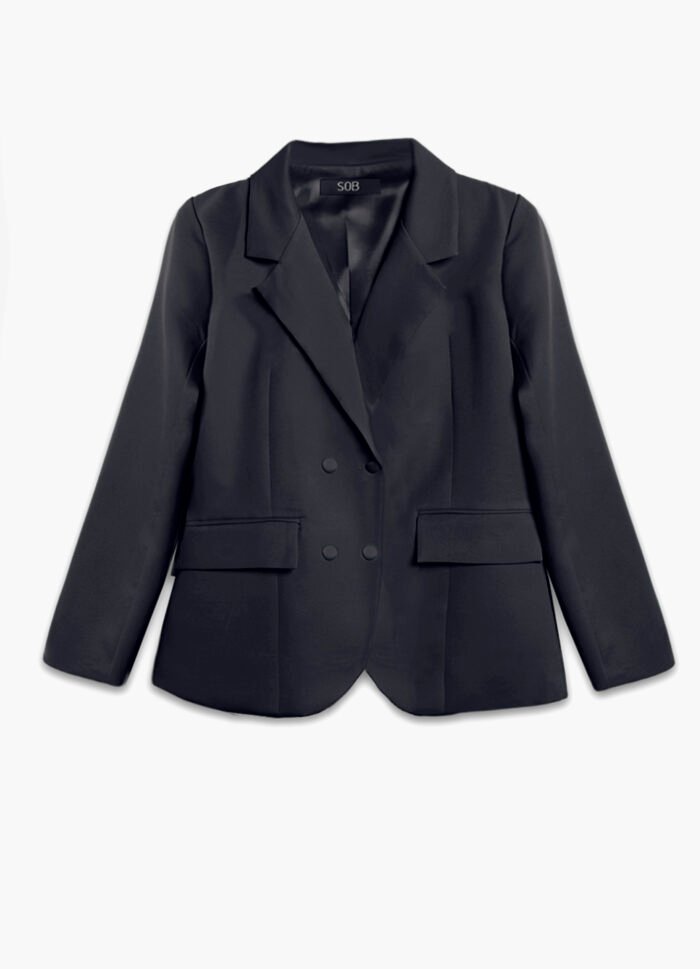 Blazer Feminino Preto Max Fino Alfaiataria Forrado - Imagem 6