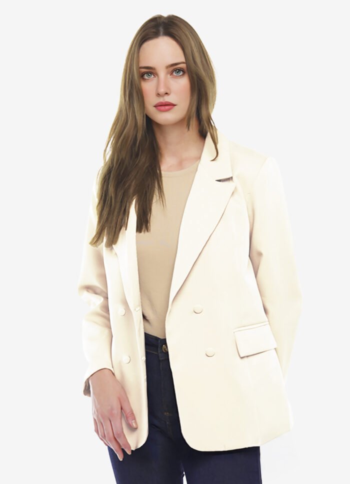 Blazer Feminino Off White Max Fino Alfaiataria Forrado - Imagem 2