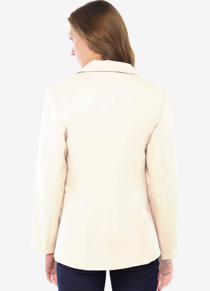 Blazer Feminino Off White Max Fino Alfaiataria Forrado - Imagem 4