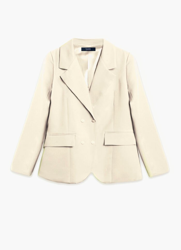 Blazer Feminino Off White Max Fino Alfaiataria Forrado - Imagem 6