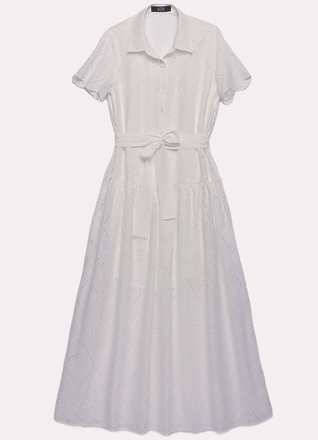 vestido laise longo branco 4 Vestido Branco Longo de Laise com Mangas Algodão - Imagem 1