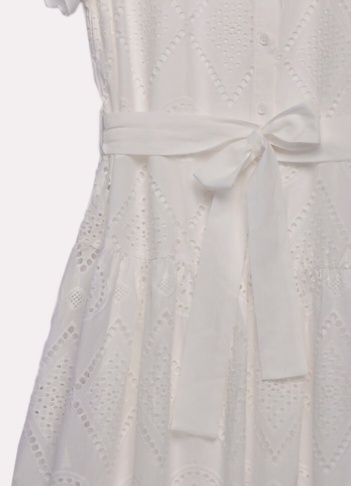 Vestido Branco Longo de Laise com Mangas Algodão - Imagem 5