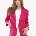 Blazer Feminino Rosa Max Fino Alfaiataria Forrado