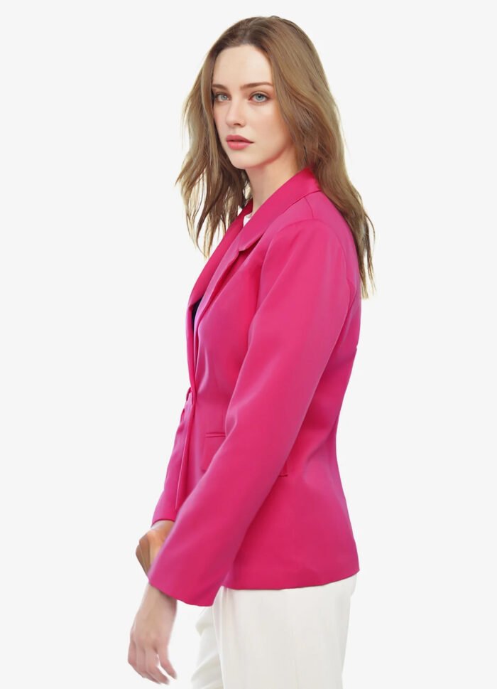 Blazer Feminino Rosa Max Fino Alfaiataria Forrado - Imagem 6