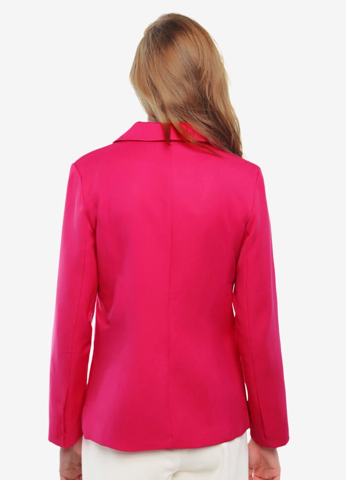 Blazer Feminino Rosa Max Fino Alfaiataria Forrado - Imagem 5