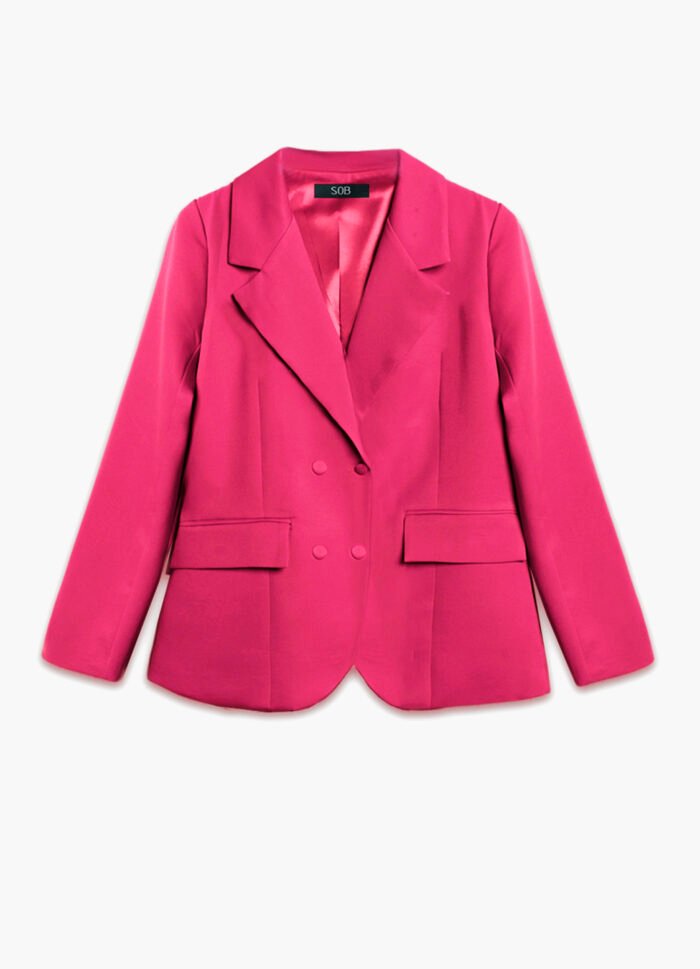 Blazer Feminino Rosa Max Fino Alfaiataria Forrado - Imagem 3