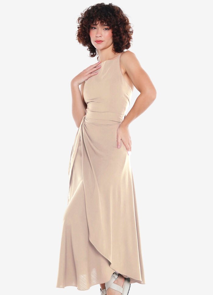 Conjunto Saia Longa e Blusa com Bojo Bege Mocca Sob - Imagem 5