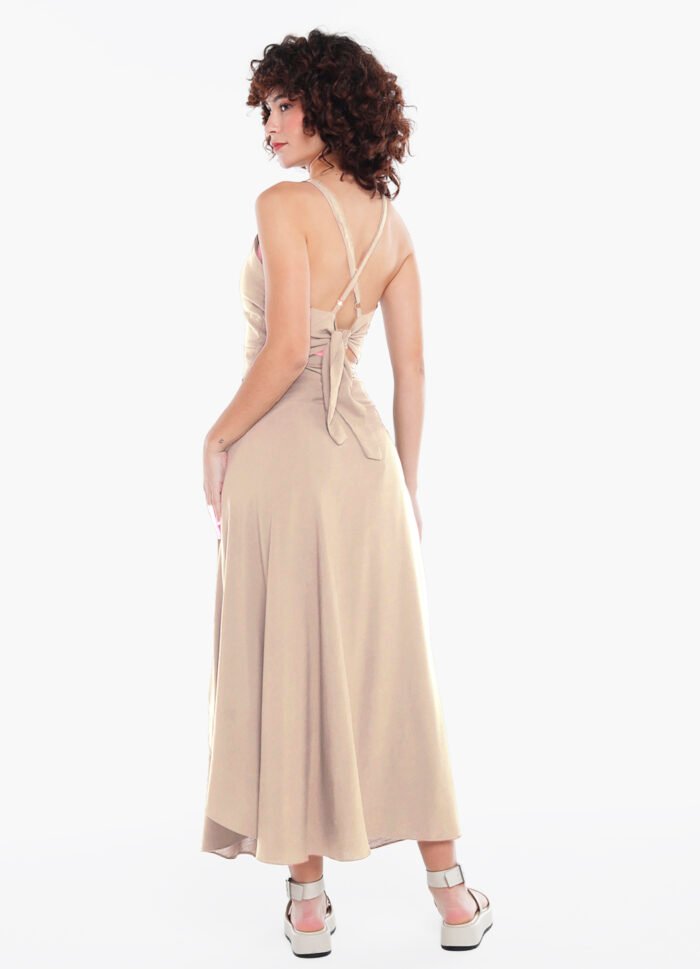 Conjunto Saia Longa e Blusa com Bojo Bege Mocca Sob - Imagem 3