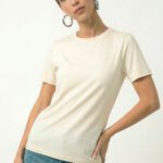Blusa Off White Algodão Premium Toque Fresco Sob Manga Curta