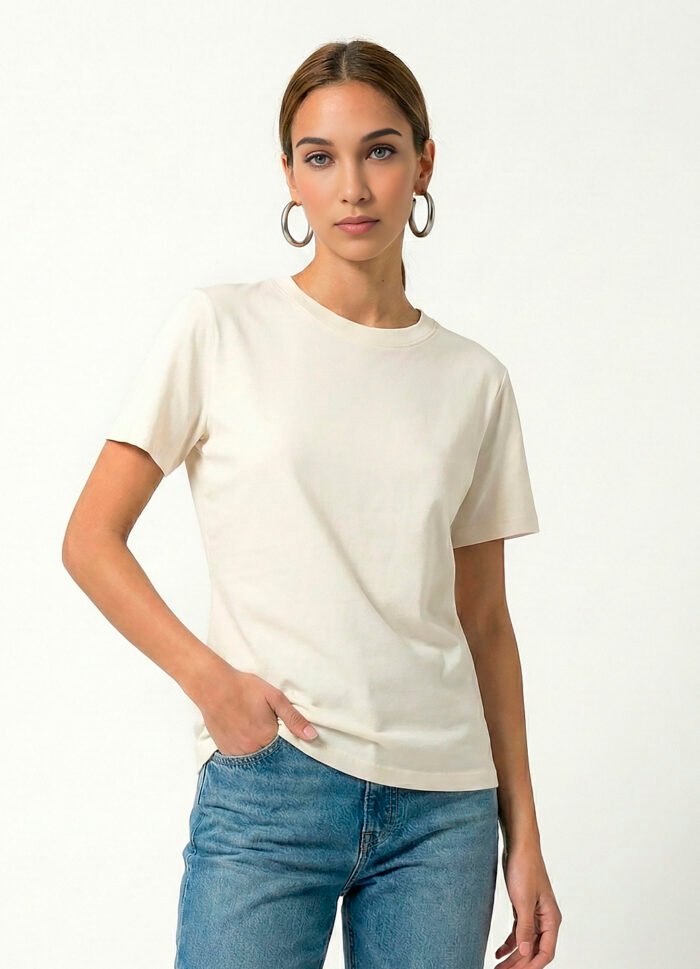 Blusa Off White Algodão Premium Toque Fresco Sob Manga Curta - Imagem 5