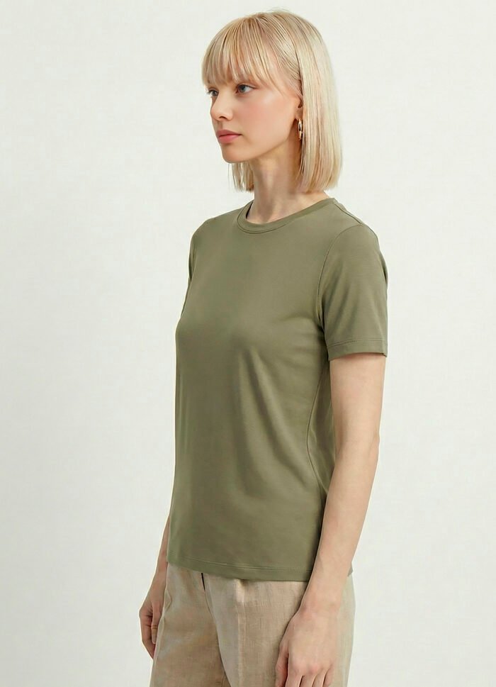 Blusa Verde Algodão Premium Toque Fresco Sob Manga Curta - Imagem 4