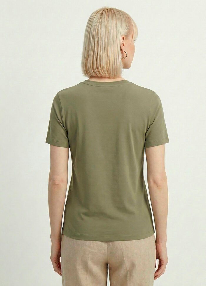 Blusa Verde Algodão Premium Toque Fresco Sob Manga Curta - Imagem 5