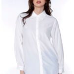 Camisa Branca Feminina Manga Longa Viscose Sob