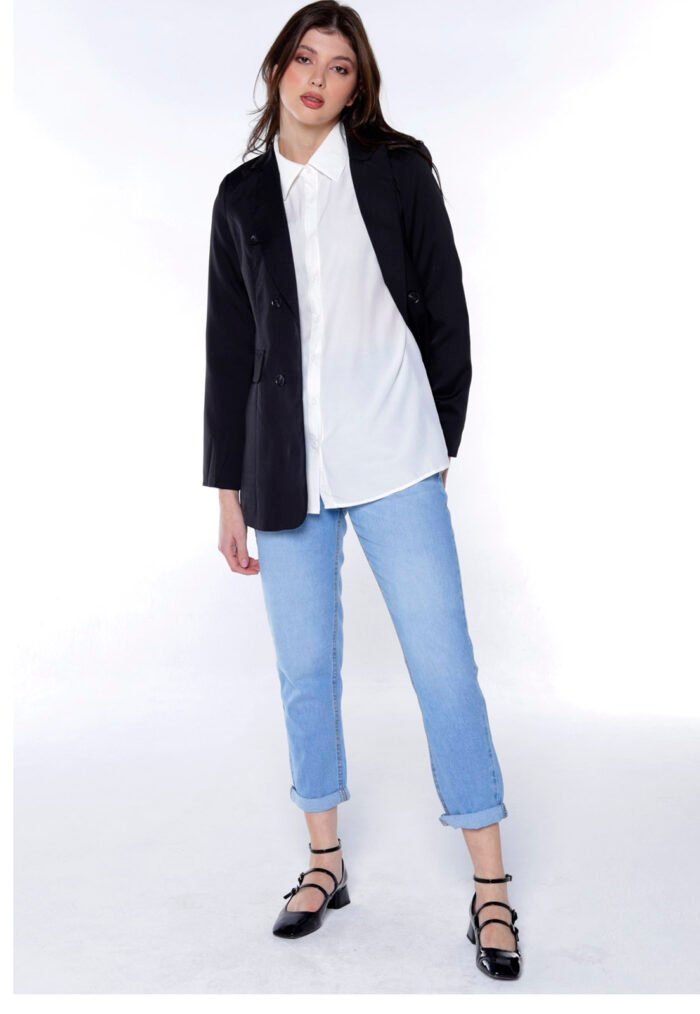 Camisa Branca Feminina Manga Longa Viscose Sob - Imagem 2