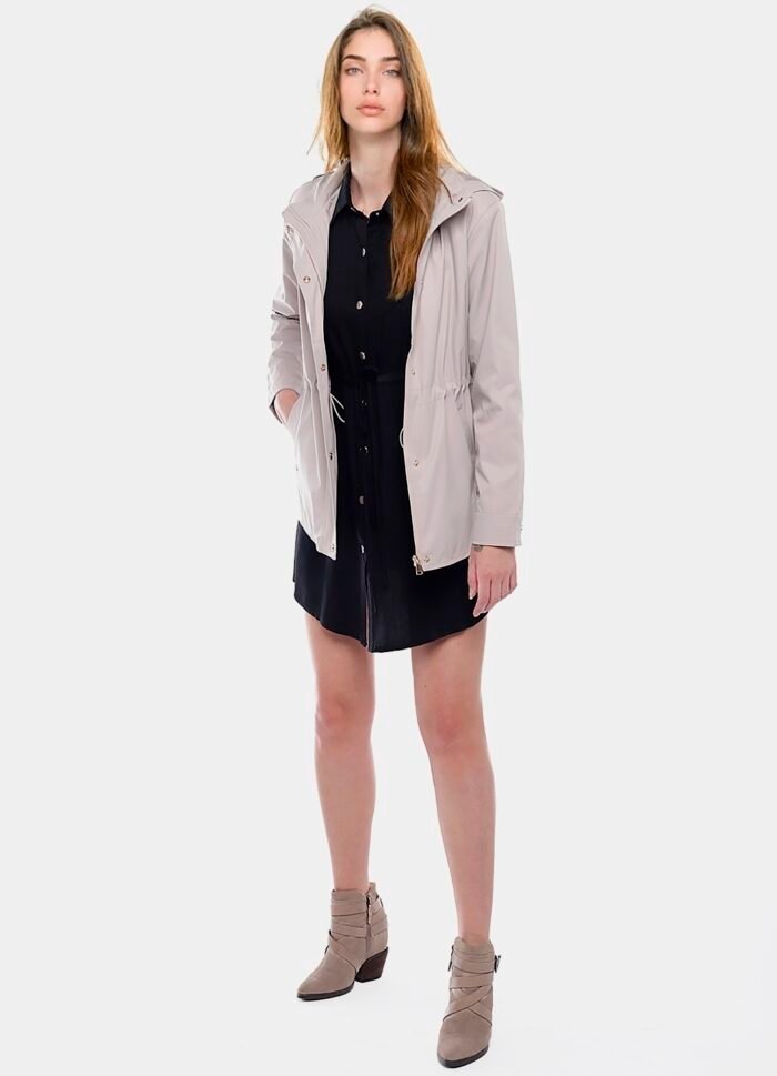 Casaco Parka Bege Forrada com Capuz Sob - Imagem 4