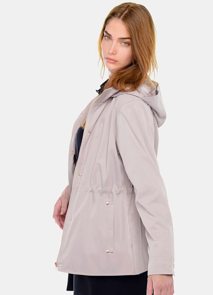 Casaco Parka Bege Forrada com Capuz Sob - Imagem 5