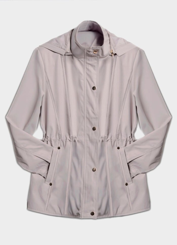 Casaco Parka Bege Forrada com Capuz Sob - Imagem 6