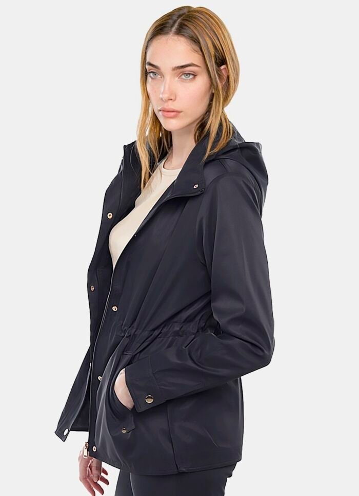 Casaco Parka Preta Forrada com Capuz Sob - Imagem 7