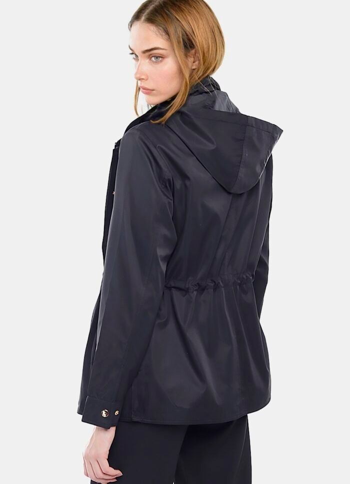 Casaco Parka Preta Forrada com Capuz Sob - Imagem 6