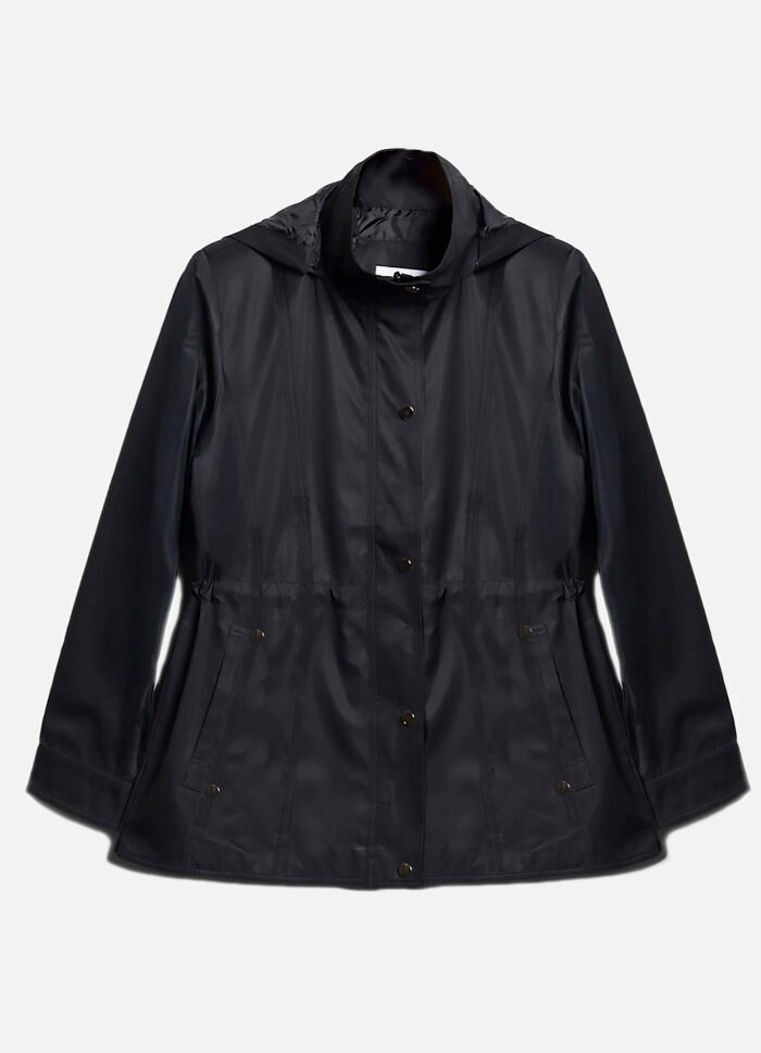 Casaco Parka Preta Forrada com Capuz Sob - Imagem 4