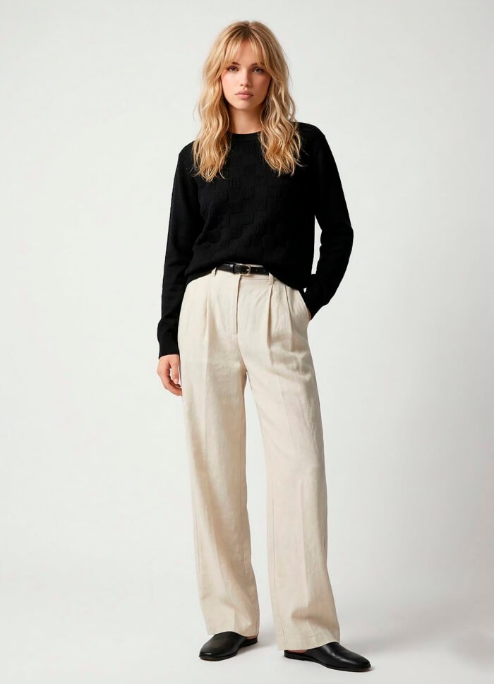 Blusa de Tricot Preta Solta Modal Macia Sob - Imagem 4