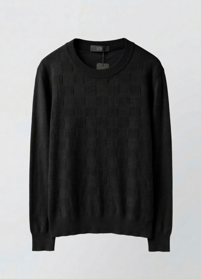 Blusa de Tricot Preta Solta Modal Macia Sob - Imagem 3