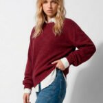 Blusa de Tricot Vinho Solta Modal Macia Sob