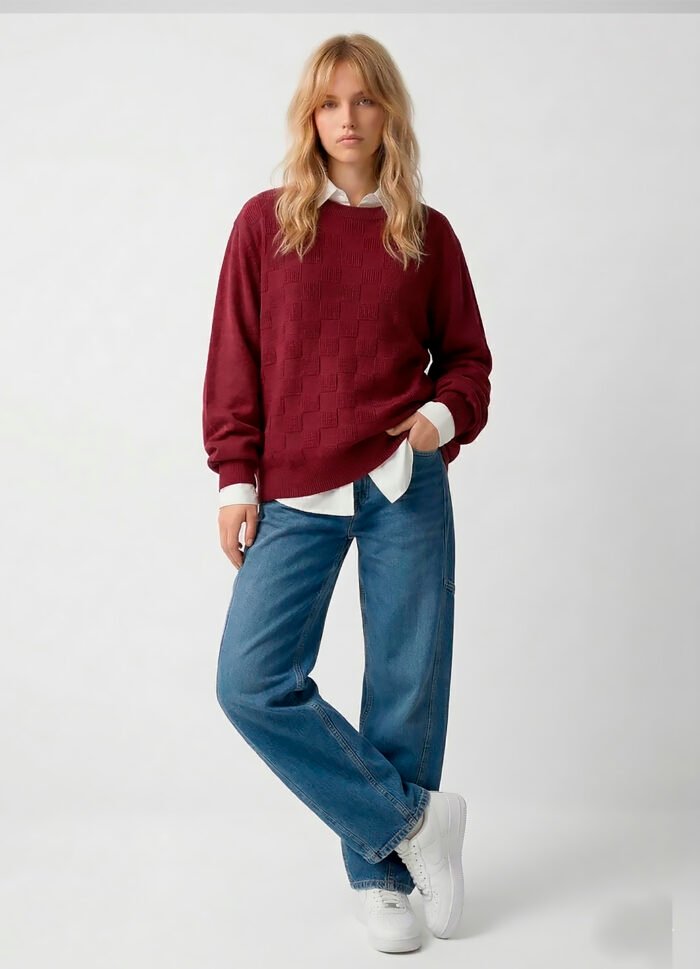 Blusa de Tricot Vinho Solta Modal Macia Sob - Imagem 6