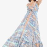 Vestido Longo Estampado Rodado Azul Claro Sob