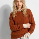 Blusa de Tricot Marrom Terracota Solta Modal Macia Sob