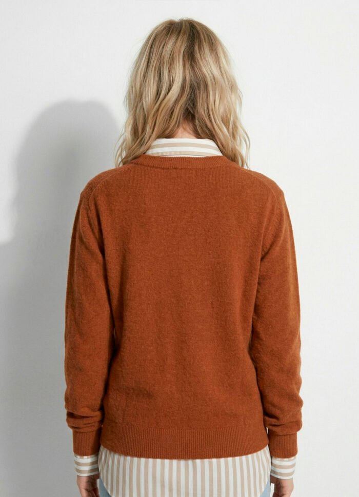 Blusa de Tricot Marrom Terracota Solta Modal Macia Sob - Imagem 5