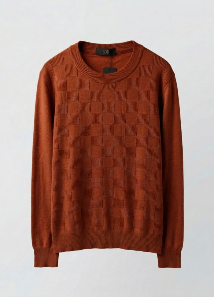 Blusa de Tricot Marrom Terracota Solta Modal Macia Sob - Imagem 6