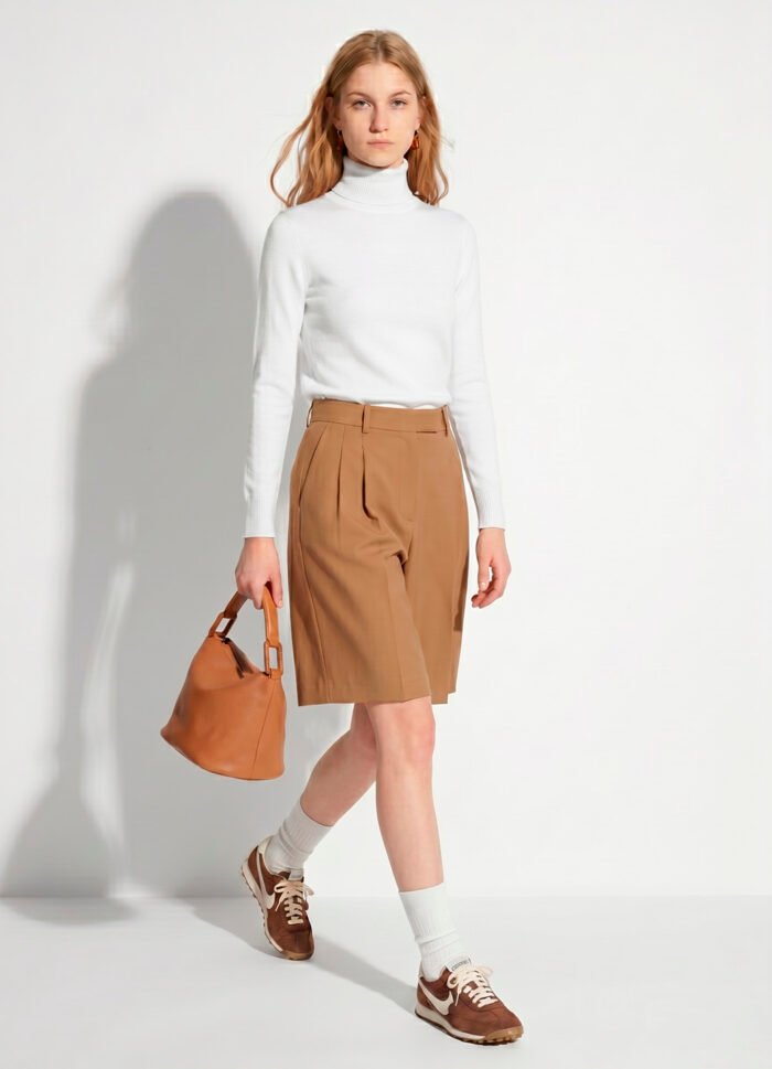 Blusa de Tricot Off White Gola Alta Manga Longa Justa Sob - Imagem 2