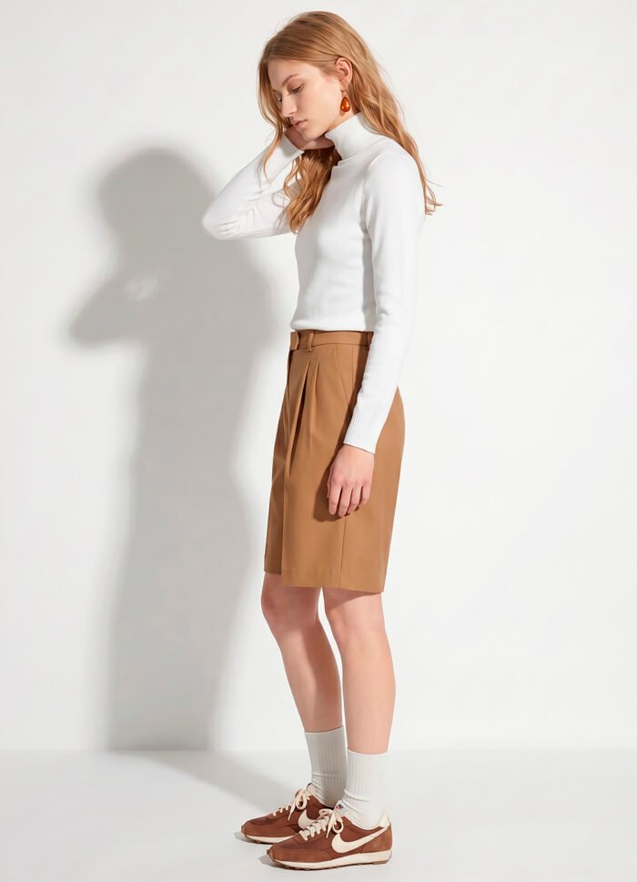 Blusa de Tricot Off White Gola Alta Manga Longa Justa Sob - Imagem 4