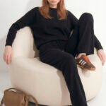 Conjunto de Tricot Preto Calça e Blusa de Modal Sob