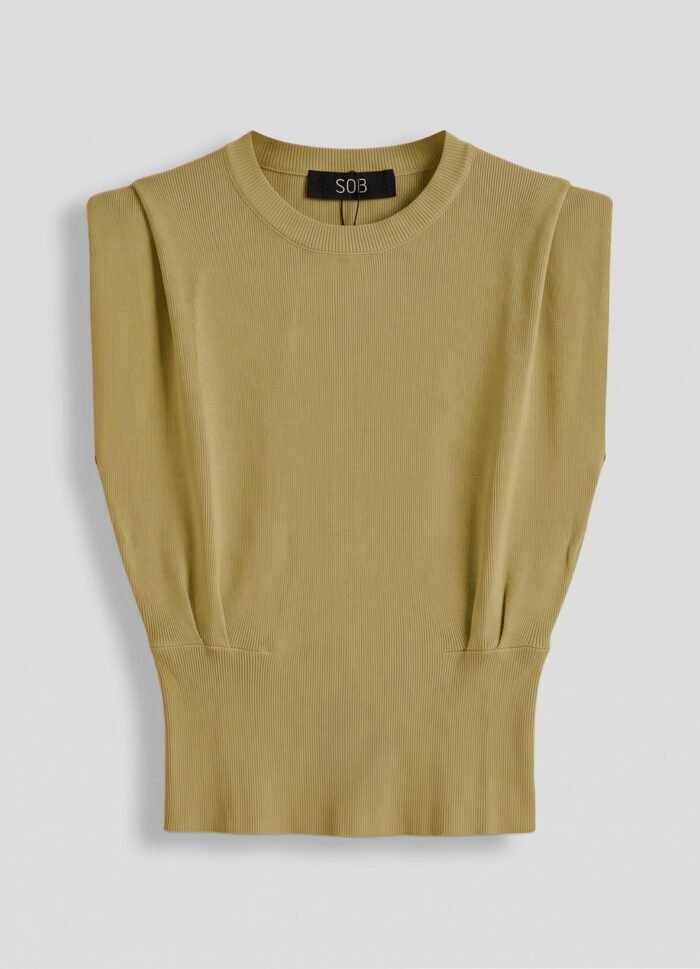 Blusa Bege Escuro Malha de Tricot Fino em Viscose Sob - Imagem 6