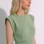 Blusa Verde Clara Malha de Tricot Fino em Viscose Sob
