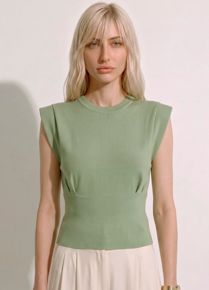 Blusa Verde Clara Malha de Tricot Fino em Viscose Sob - Imagem 3