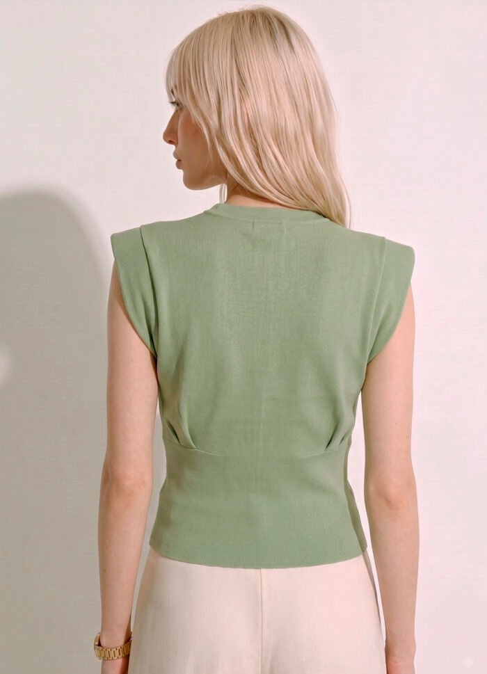 Blusa Verde Clara Malha de Tricot Fino em Viscose Sob - Imagem 4