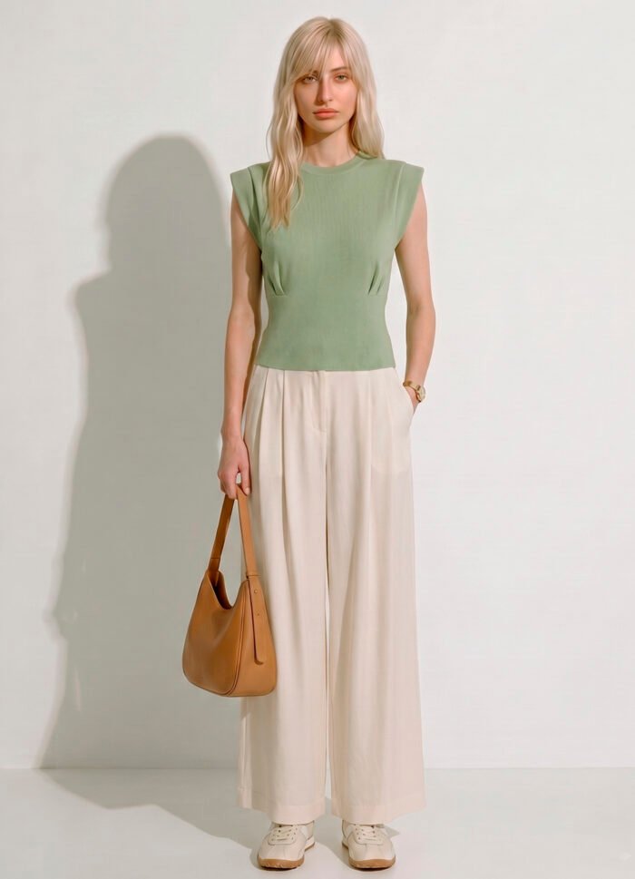 Blusa Verde Clara Malha de Tricot Fino em Viscose Sob - Imagem 2